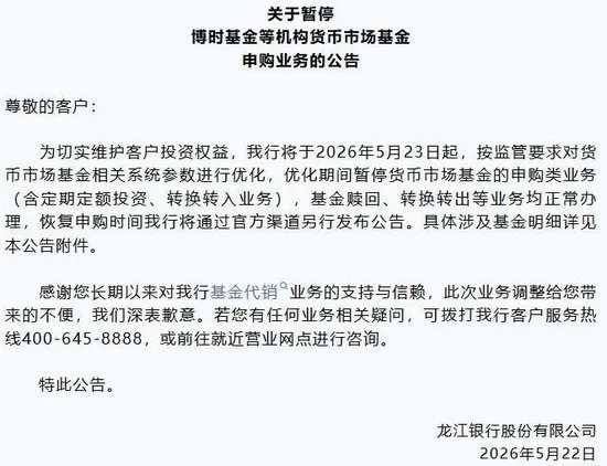 货币基金“T+1”结算倒计时,超30家银行暂停申购